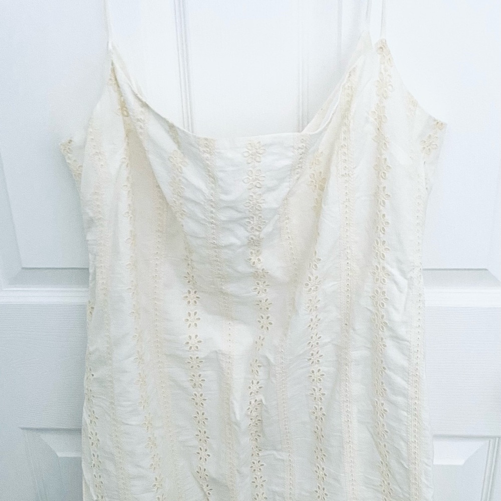 Essentials Cream Embroidered Dress